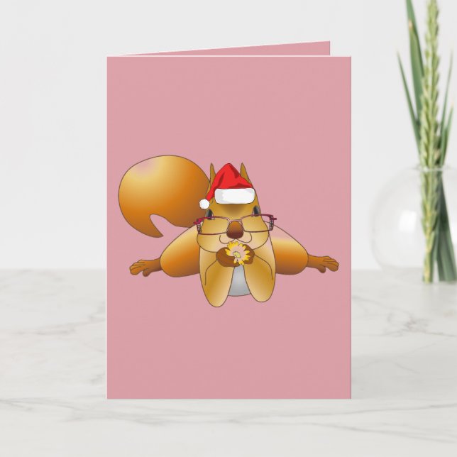 CUTE SQUIRREL ART CHRISTMAS CARD (Front)