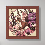Cute Squirrel Art Nature Lovers Floral Squirrels   Framed Art
