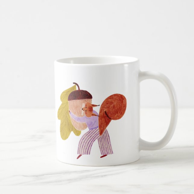 Cute Squirrel Autumn Coffee Mug – Acorn & Fall  (Right)
