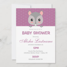 Cute Squirrel Baby Shower Invitation