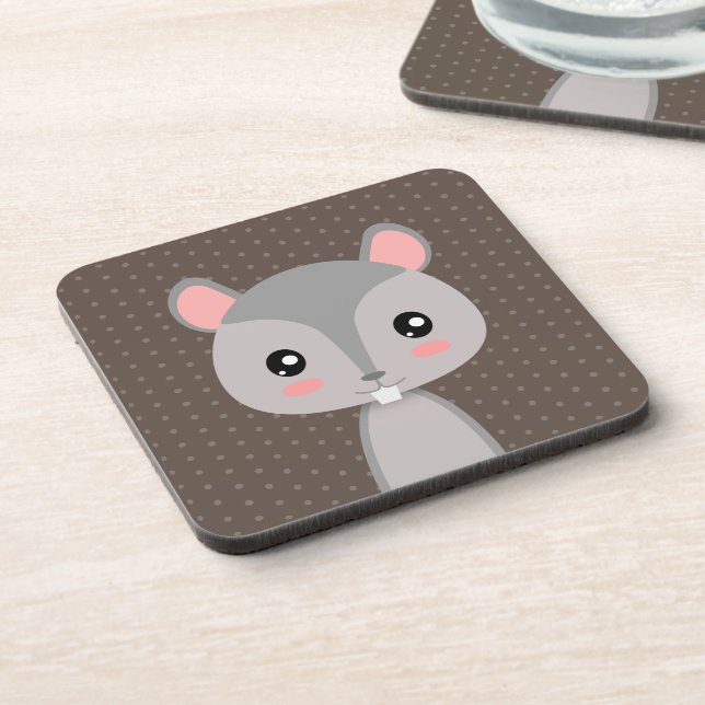 Cute Squirrel Beverage Coaster (Left Side)