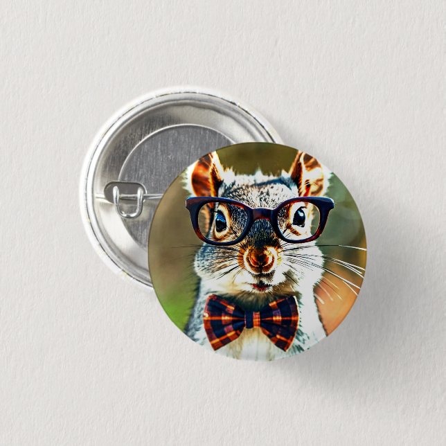 Cute Squirrel Button (Front & Back)
