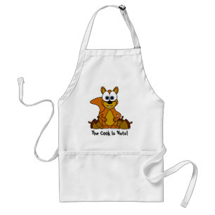 Cute Squirrel Cartoon Adult Apron