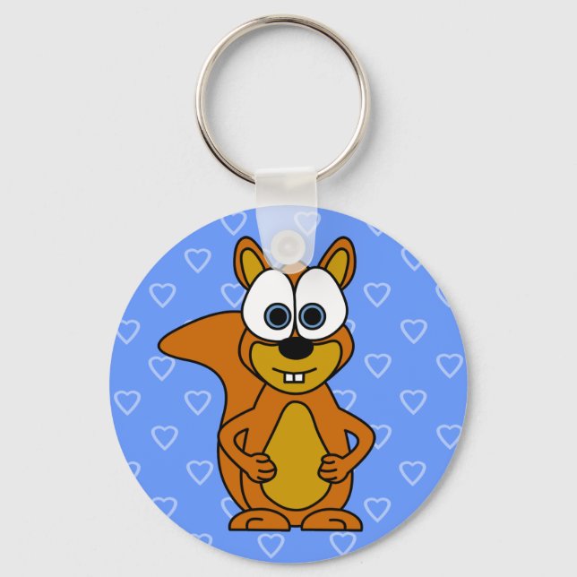 Cute Squirrel Cartoon Keychain (Front)