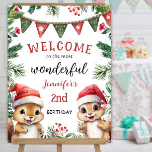 Cute Squirrel Christmas 2nd Birthday  Foam Board