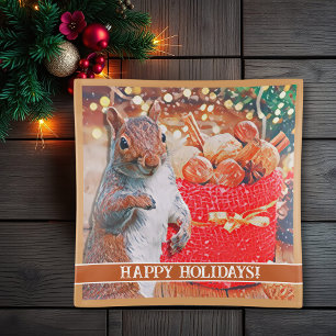 Cute Squirrel Christmas Nuts Trinket Tray