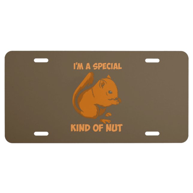 Cute Squirrel Design for Squirrel Lover License Plate (Front)