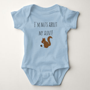 Cute Squirrel Design I'm Nuts about My Aunt Baby Bodysuit
