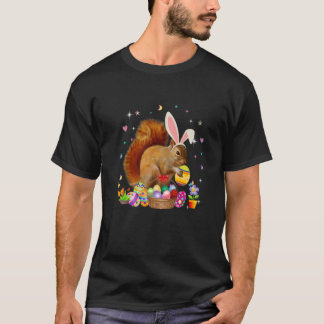 Cute Squirrel Easter Day Bunny Eggs Easter Costume T-Shirt