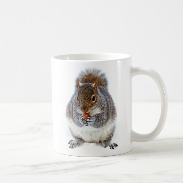 Cute Squirrel Eating a Nut Photo Coffee Mug (Right)