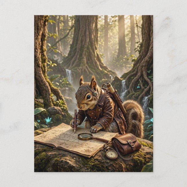 Cute Squirrel Explorer Postcard (Front)