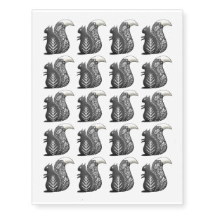 Cute Squirrel Fall Design Temporary Tattoos