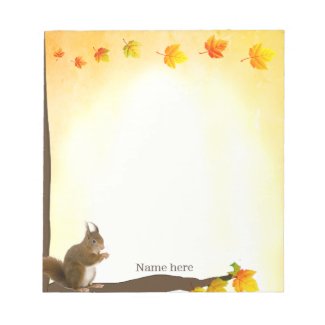 Cute Squirrel & Fall Leaves 