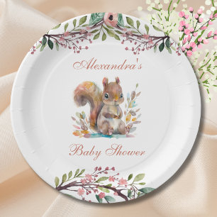 Cute Squirrel Forest Woodland Baby Shower  Paper Plates