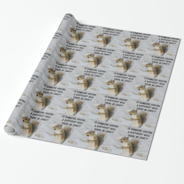 Cute Squirrel, gift wrap. Wrapping Paper (Unrolled)