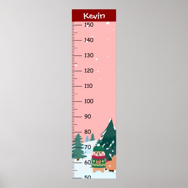 Cute Squirrel Growth Chart Metric (Front)