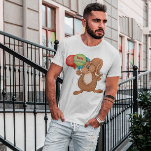 Cute Squirrel Happy Birthday Balloons T-Shirt