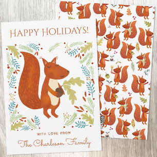 Cute Squirrel Holiday Card