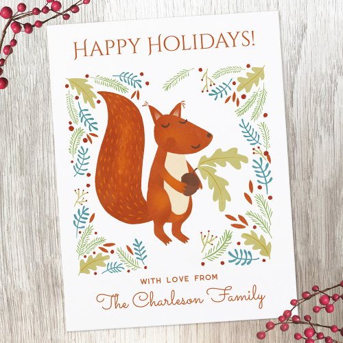 Cute Squirrel  Holiday Postcard