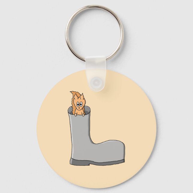 Cute Squirrel in a Boot. Keychain (Front)