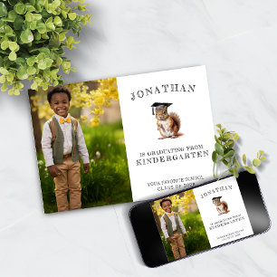 Cute Squirrel Kindergarten Graduation Announcement