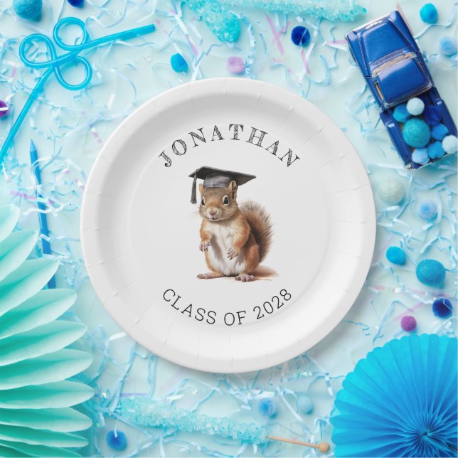  Cute Squirrel Kindergarten Graduation Party  Paper Plates (Party)