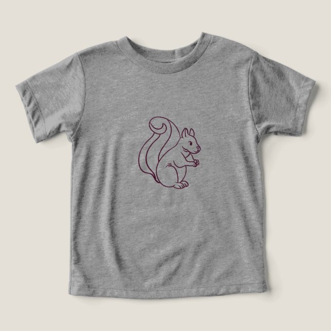 Cute squirrel modern funny Toddler tops  (Design Front)