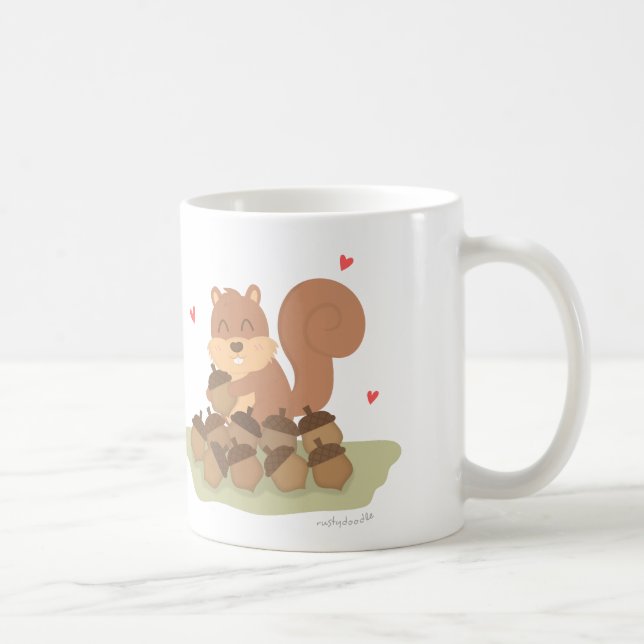 Cute Squirrel Nuts About You Pun Love Humor Coffee Mug (Right)