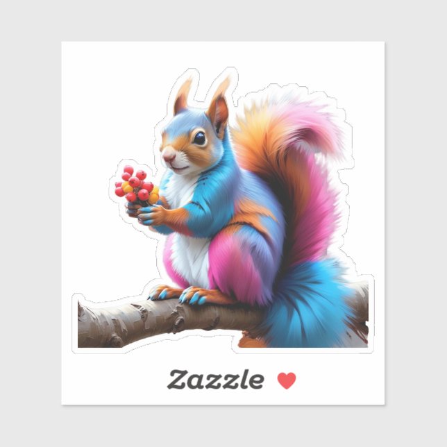 Cute Squirrel On The Branch-19274 Sticker (Sheet)