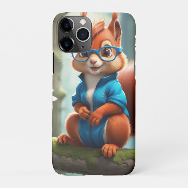 Cute Squirrel on the Branch of Tree-57400 iPhone Case (Back)