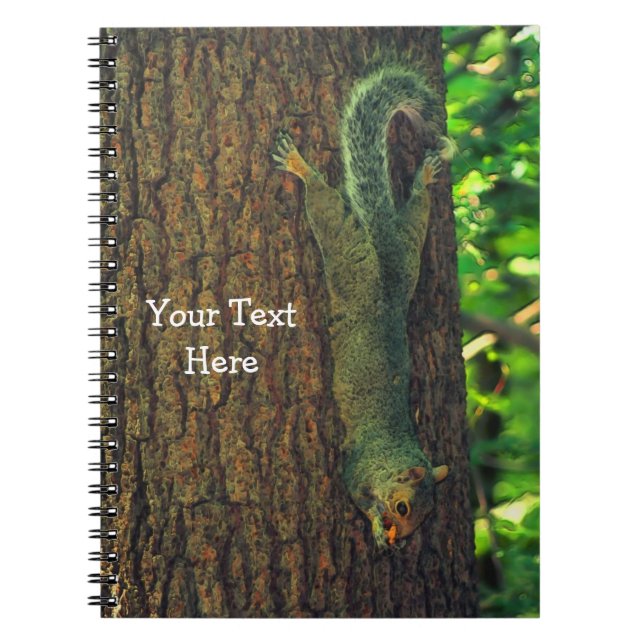 Cute Squirrel On Tree Animal Notebook (Front)