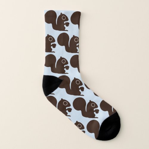 Cute Squirrel Pattern  Fun Wildlife Wild Animal Socks