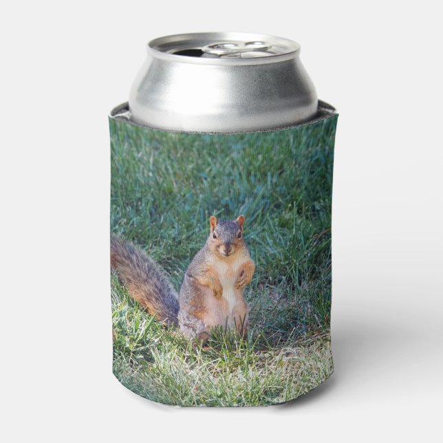 Cute Squirrel Photo Can Cooler (Can Front)