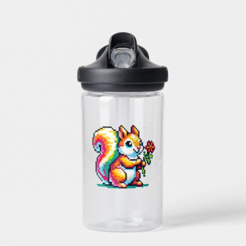 Cute Squirrel Pixel Art Personalized  Water Bottle