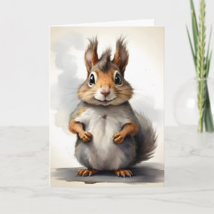 Cute Squirrel Portrait Blank Greeting Card