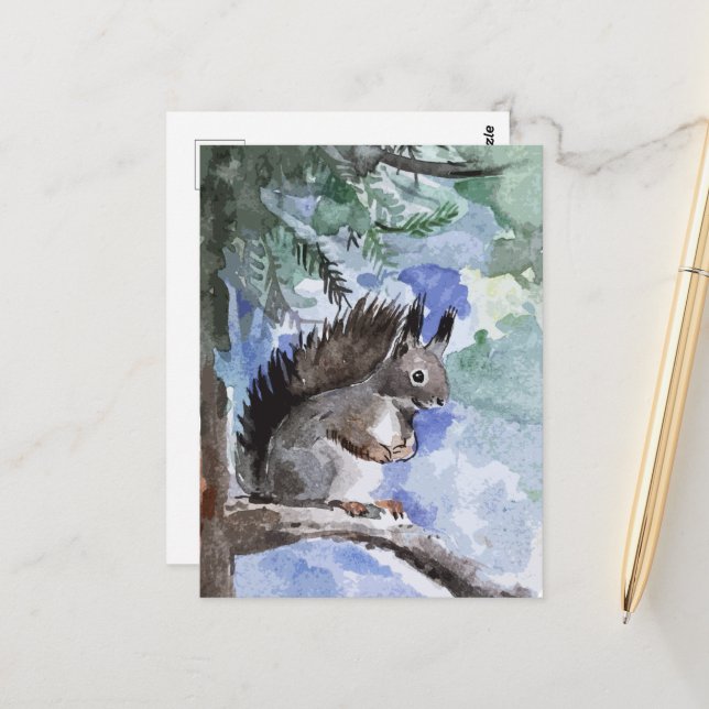Cute squirrel postcard (Front/Back In Situ)
