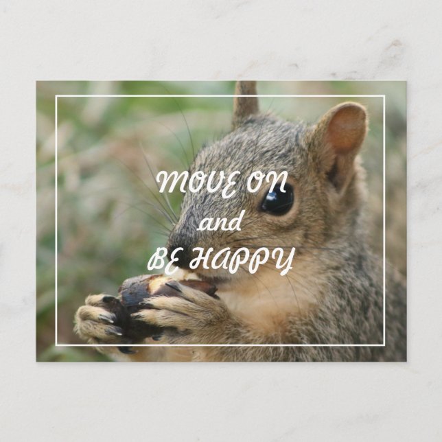 cute squirrel postcard- move on and be happy postcard (Front)