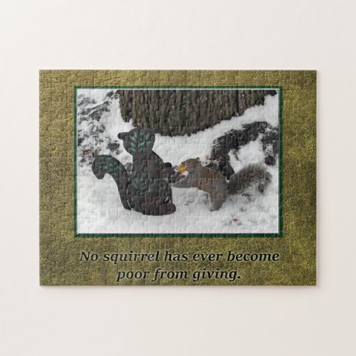 Cute Squirrel Quote Photo Jigsaw Puzzle