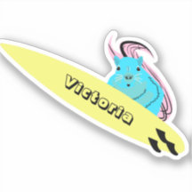 Cute squirrel surfing sticker