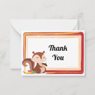 Cute Squirrel Thank You Card