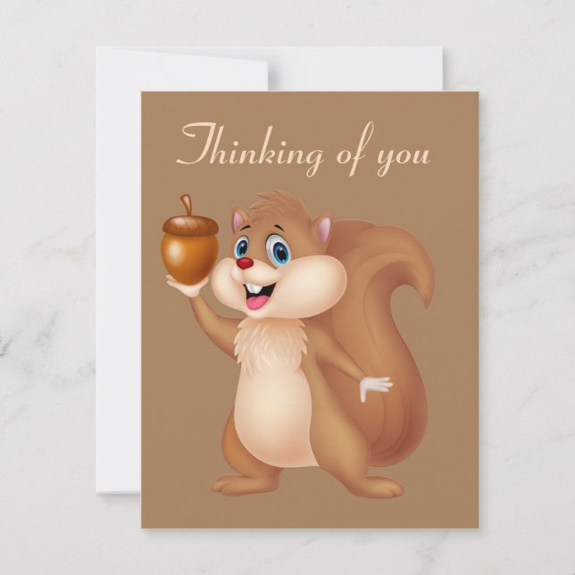 Cute squirrel Thinking of you Note Card (Front)
