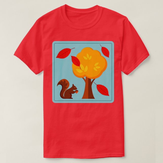 Cute Squirrel Tree T-Shirt (Design Front)