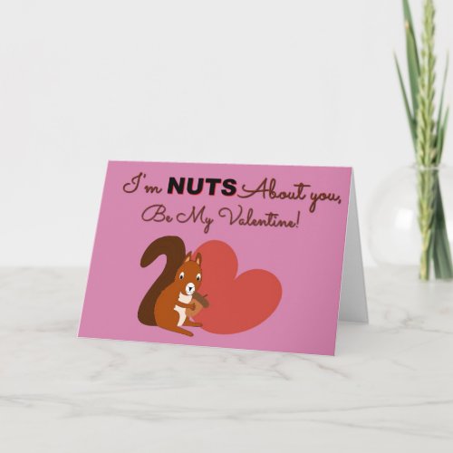 Cute squirrel  Valentines Day card