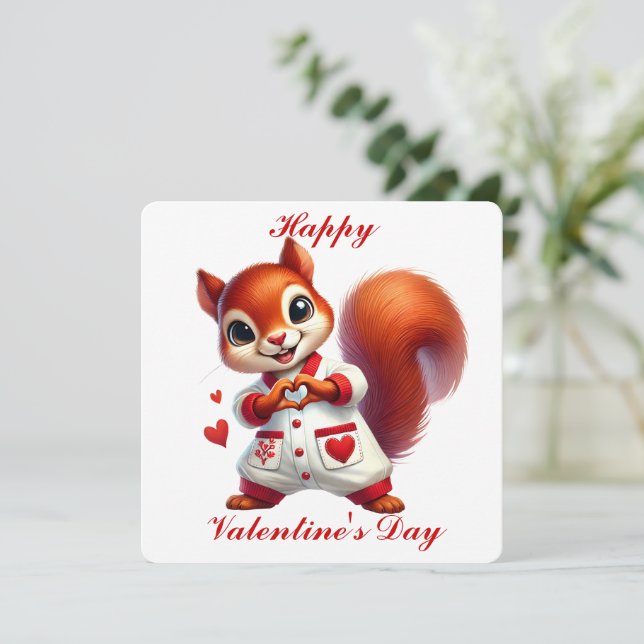 Cute Squirrel - Valentine's Day Card (Standing Front)
