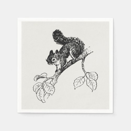 Cute Squirrel Vintage Squirrel Illustration Napkins