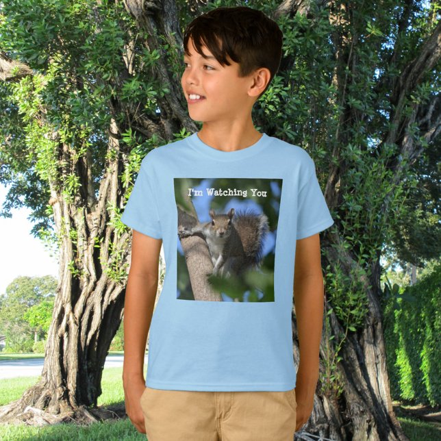 Cute Squirrel Watching You Fun Photographic T-Shirt (Creator Uploaded)