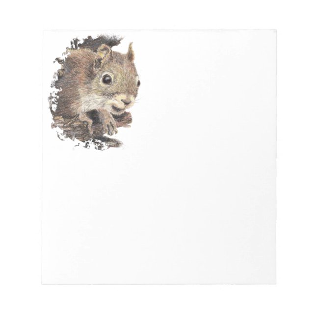 Cute Squirrel, Watercolor Animal Nature Notepad (Front)