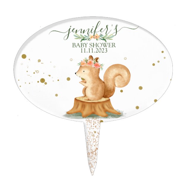 Cute Squirrel wildlife forest animal Cake Topper