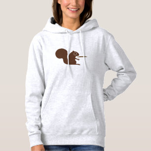 Cute Squirrel with Coffee   Whimsical Animal Art Hoodie