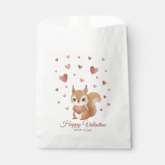 Cute Squirrel with Heart Valentine's Day Favor Bag